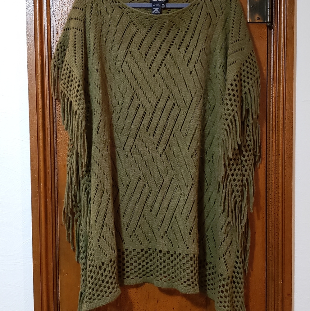 Oversized Knit Poncho